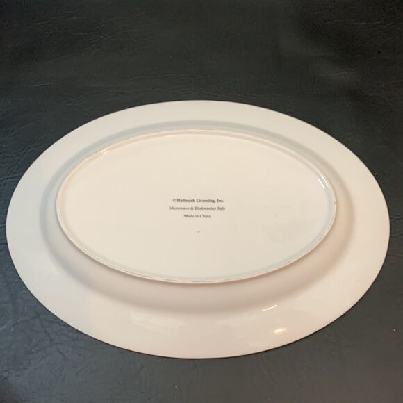 Hallmark Poinsettia Red Green 10 X 14 Inches Holiday Christmas Serving Platter - Picture 4 of 6